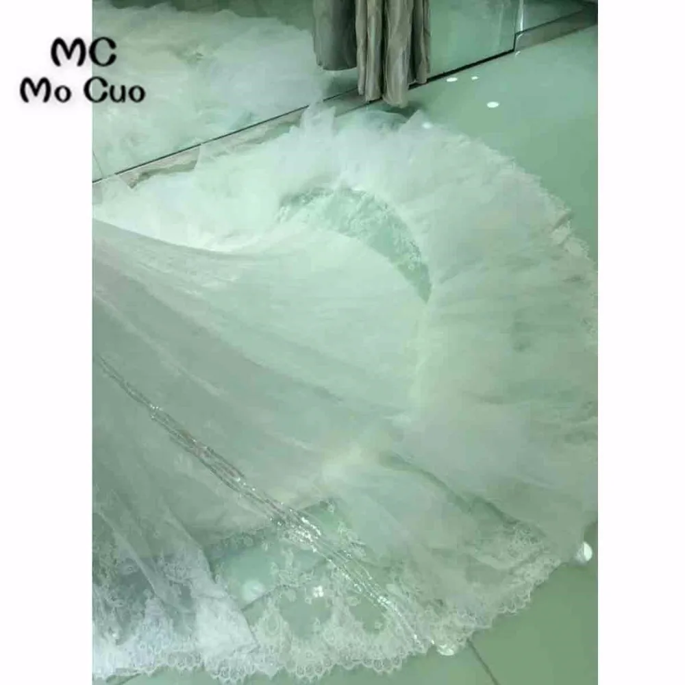 Посмотреть хотя 2018 Роскошные свадебные платья русалки кружева бисером подсчет