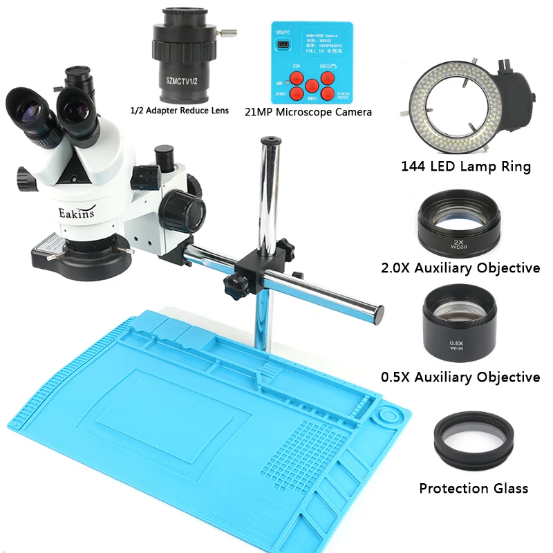 

1080P 30MP HDMI USB C Mount Video Camera 3.5X-90X Simul-Focal Continue Trinocular Microscope Phone Soldering PCB Repair Tools