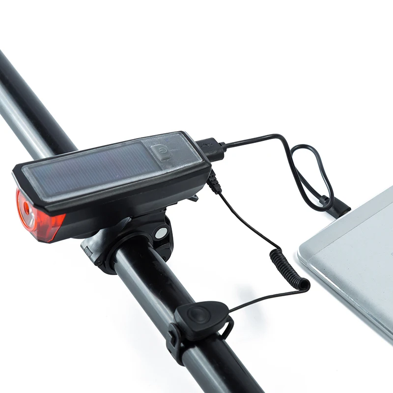 Новый Солнечный свет велосипедный гудок + светильник 140db USB зарядка велосипеда на