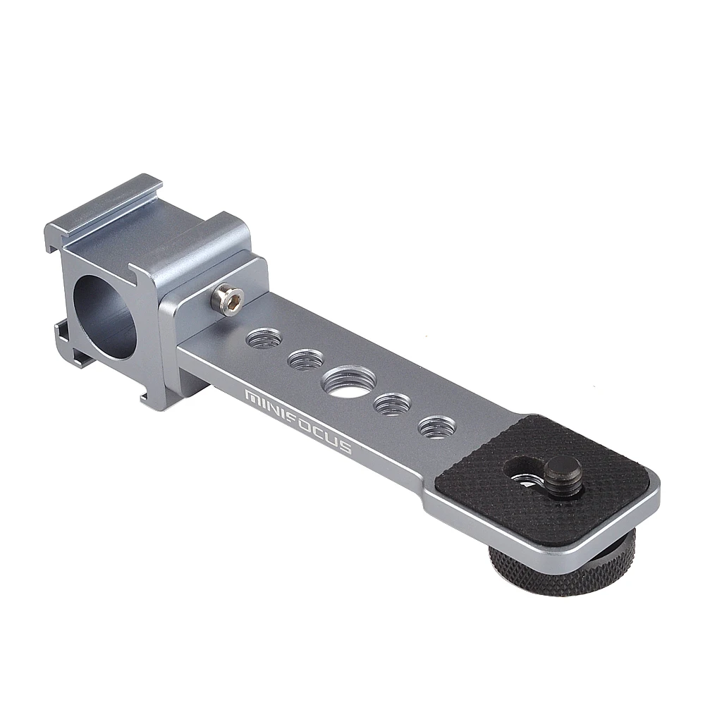 3 в 1 тройная Подставка под Холодный башмак пластинчатый микрофон светодиодный