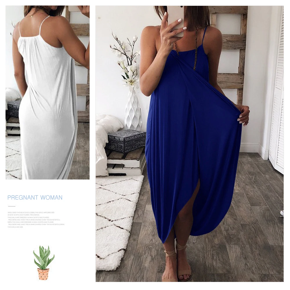 5 видов платьев для беременных хлопковое длинное платье Удобный сарафан большого