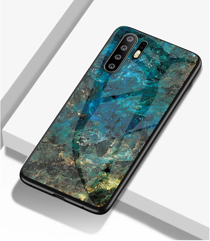 Чехол из закаленного стекла Leanonus Marble для Huawei Mate 20 Pro глянцевый Гладкий защитный