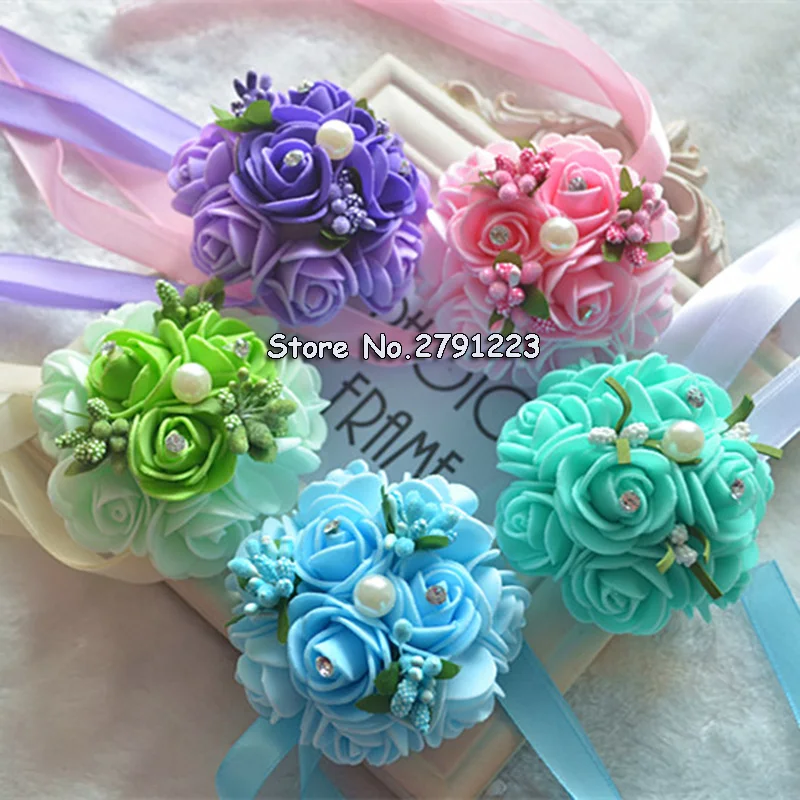 1 шт. корсаж на запястье цветы для подружки невесты выпускного