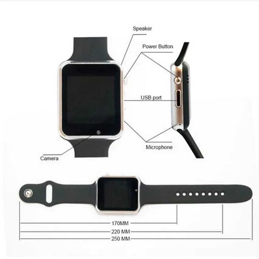 Новый Bluetooth Smart Часы Android-телефон вызова Relogio GSM SIM карты памяти Камера смартфон