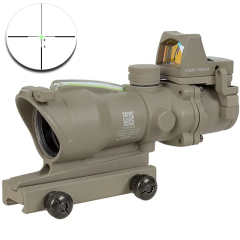 SZGBP-CROSS Trijicon ACOG 4X32 оптический прицел CAHEVRON сетка волокно зеленый красный с подсветкой Оптический прицел с RMR мини Красный точка зрения - Цвет: SZGBP-CROSS