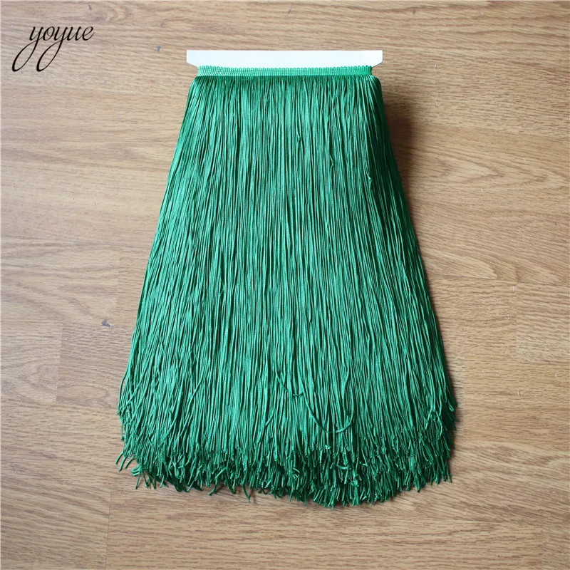 Green YOYUE 1 ярд 30 см длинные кружева бахрома отделка кисточкой бахрома отделка для Diy латинское платье сценическая одежда аксессуары кружевная лента - Цвет: Green