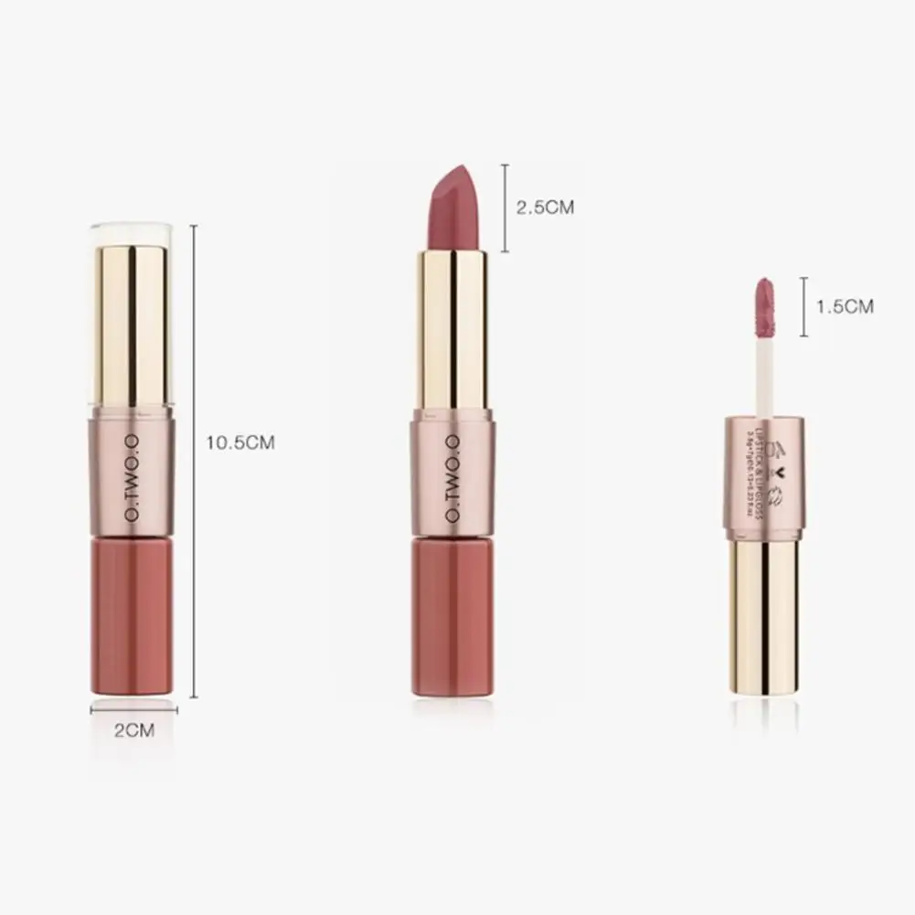 2 в 1 Водонепроницаемая матовая помада длительное увлажнение блеск для губ легко