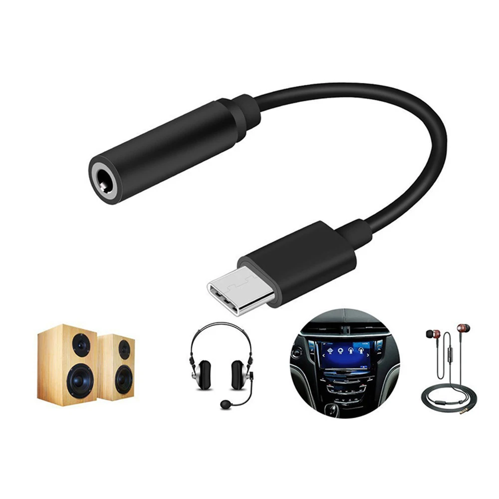 2019 новый черно белый кабель для наушников Type C до 3 5 мм USB аудио адаптер