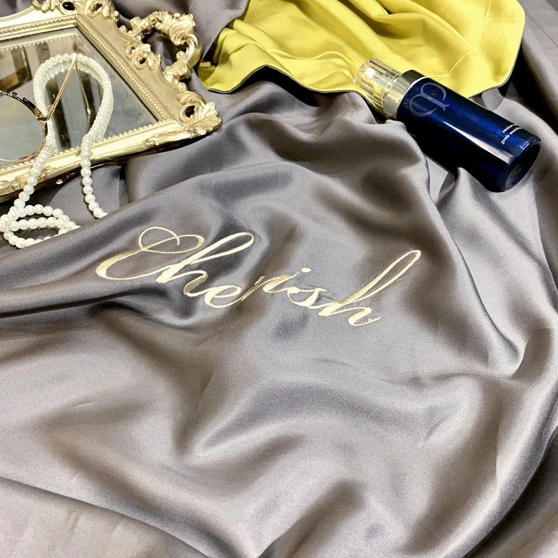 Белый фиолетовый розовый серый роскошный удобный 100S Tencel Шелковый набор постельного белья с вышивкой пододеяльник кровать застежки для простыни льняной чехол для подушки