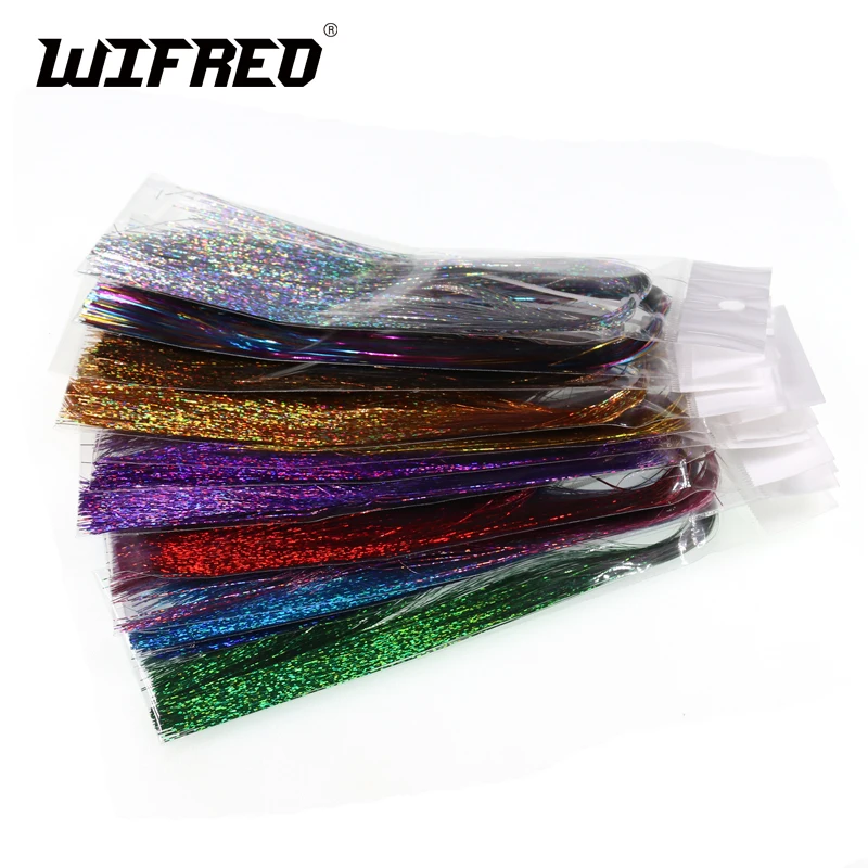 Wifreo 5 пачек Flashabou голографическая на плоской подошве мишура флэш Fly Рыбалка мушек