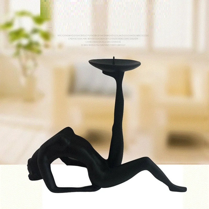 

Acrobat Girl Beauty Candlestick Figurines Gymnastics Sport Art Sculpture Metal Handicrafts Living Room Decorations R788