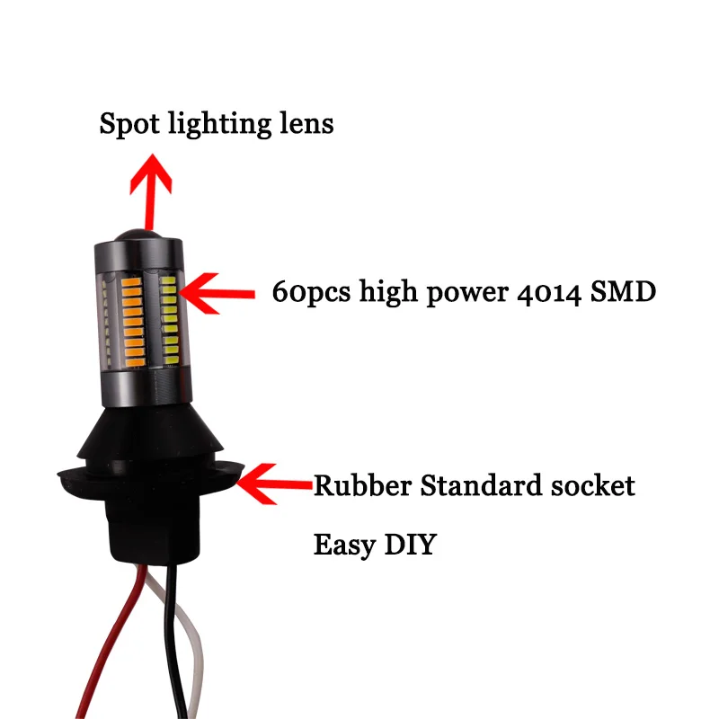 2 шт. Двухцветные светодиодные лампы BAU15S 4014 66 SMD PY21W 7507 T20 7440 50 Вт|Сигнальная лампа| |
