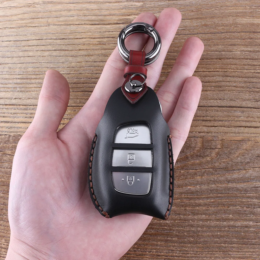KEYYOU натуральная кожа чехол для автомобильного ключа Hyundai iX20 Solaris HB20 Veloster Accent Elantra SR