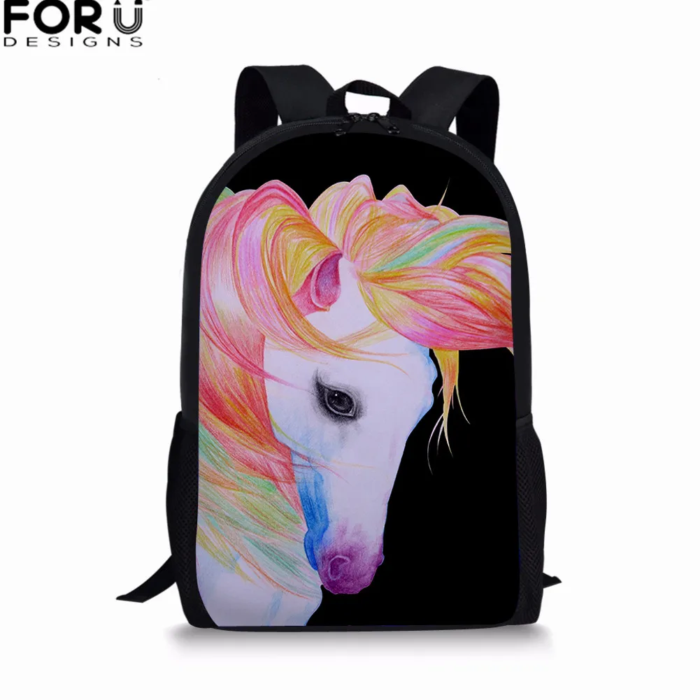 FORUDESIGNS/Школьный рюкзак с 3d принтом единорога, школьный рюкзак для студентов, стильные детские Мультяшные школьные сумки для книг - Цвет: CC6011C