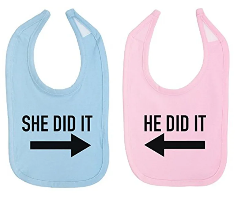 YSCULBUTOL He Did It She Arrow Twin Set унисекс нагрудники для новорожденных|baby bibs|newborn baby bibsbaby bibs