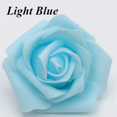 Lihgt Blue 100 голова 6-7 см Искусственный букет из цветов ПЭ Пена розы цветы ручной работы свадебные украшения для дома праздничные вечерние скрапбукинги реквизит - Цвет: Lihgt Blue