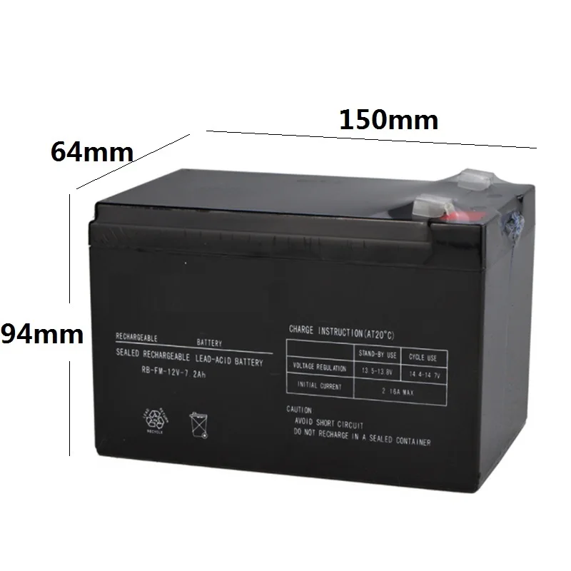 12V 7.2AH закрытый ящик для хранения Батарея свинцово-кислотные перезаряжаемый аккумулятор замена детский игрушечный автомобиль Рюкзаки-кенгуру резервного копирования 12V7AH 7AH