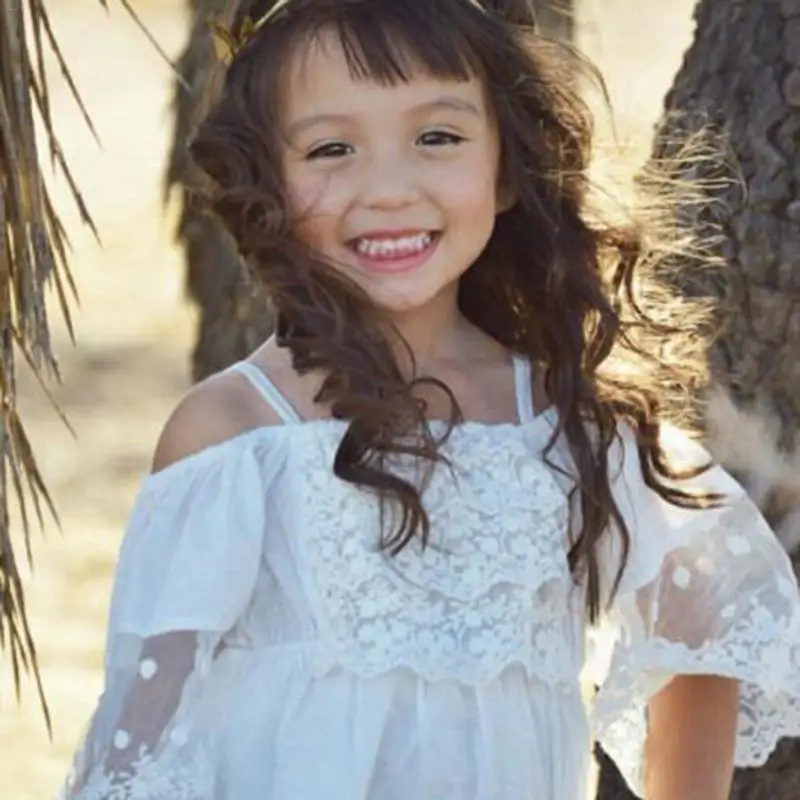 Детские Одежда для девочек принцессы вечерние слово кружевным воротником