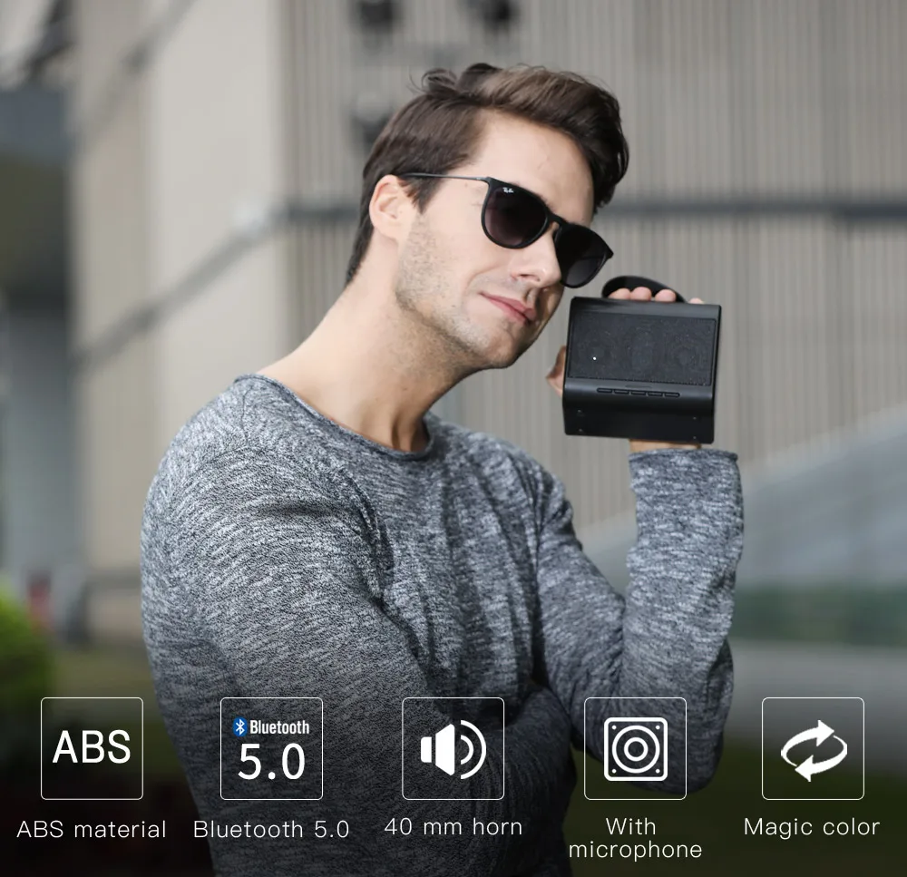 Bluedio T-Share2.0 Портативный Мини Bluetooth динамик беспроводной 6 Вт громкоговоритель звуковая система с микрофоном Поддержка голосового управления