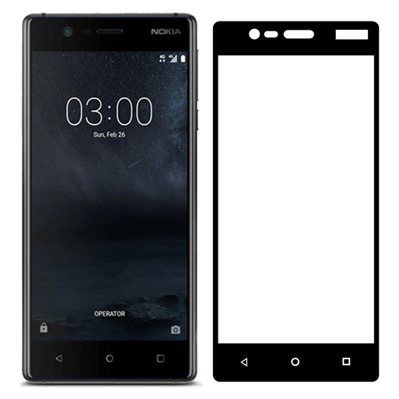 Для Nokia 3 Полное покрытие защитная пленка из закаленного стекла 9h на Nokia3 TA 1020 1032 1028
