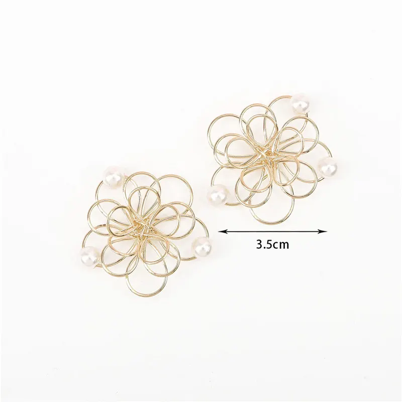 3.5cm x 1cm 2 шт/10 шт ажурная жемчужная Цветочная распорка для бисера Золотая проволочная подвеска Подвески для самостоятельного изготовления ювелирных изделий серьги ручной работы ожерелья - Цвет: 3.5cm x 1cm