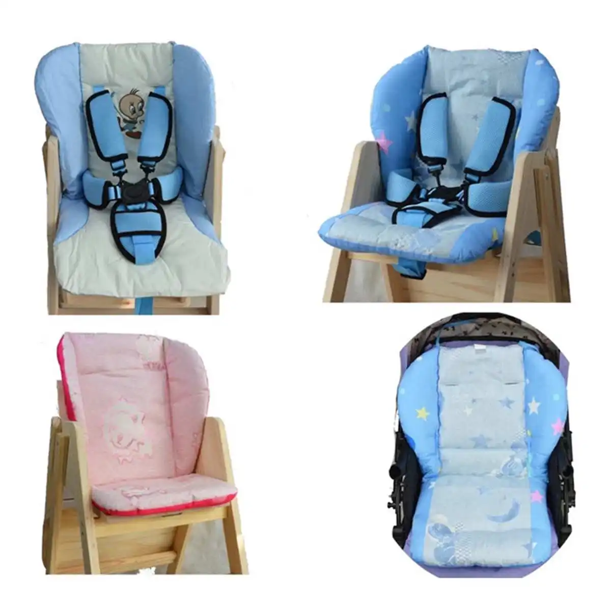 

Baby High Chair Cushion Cover Kids Children Booster Mats Pads Feeding Chair Cushion Stroller Seat Cushion Pure Cotton Fabrics