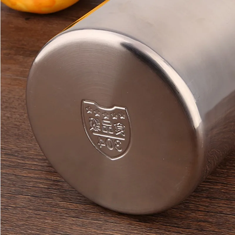 

China 304 stainless steel classic milk coffee mug for tea children handgrip tumbler with Cover Lid Portable Ultralight Pure Mug