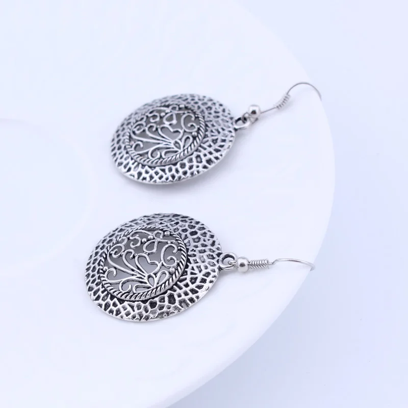 Новые богемные винтажные Тибетский серебристый цвет серьги-Крючки для ушей в
