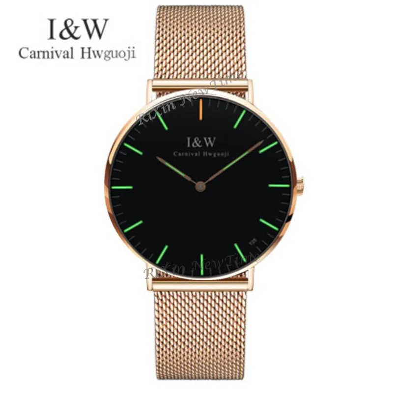 

Carnival Luxury Brand Tritium Luminous Quartz Watches Men Fashion casual military women watch leather strap clock girl saati uhr