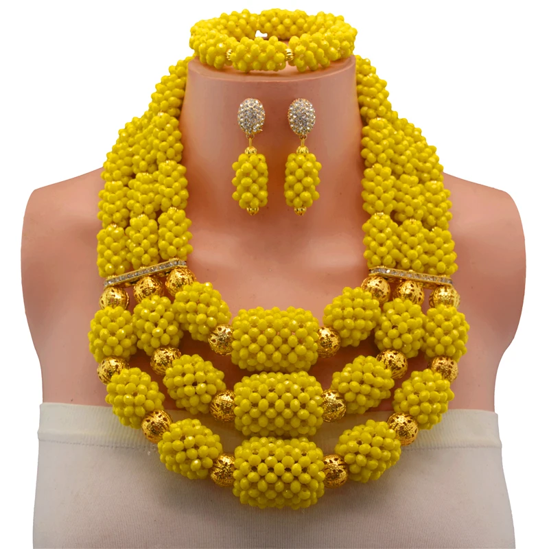 2017 нигерийский Свадебный комплект ювелирных изделий в африканском стиле