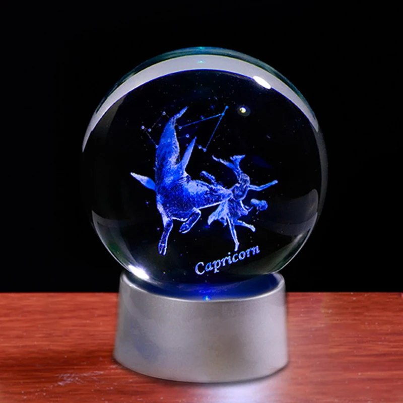 3D лазерная гравировка зодиака Capricornus созвездия шары K9 кристалл волшебный Глобус гостиная декоративная Сфера