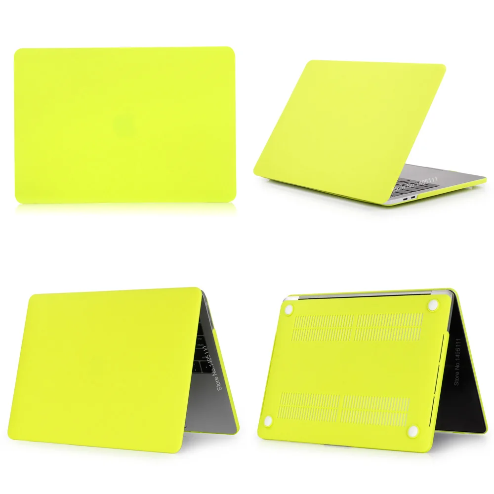 Цветной чехол для ноутбука Apple macbook Air Pro retina 11 12 13 15 для Mac book 13,3 дюймов с сенсорной панелью+ чехол для клавиатуры - Цвет: Fluorescent yellow
