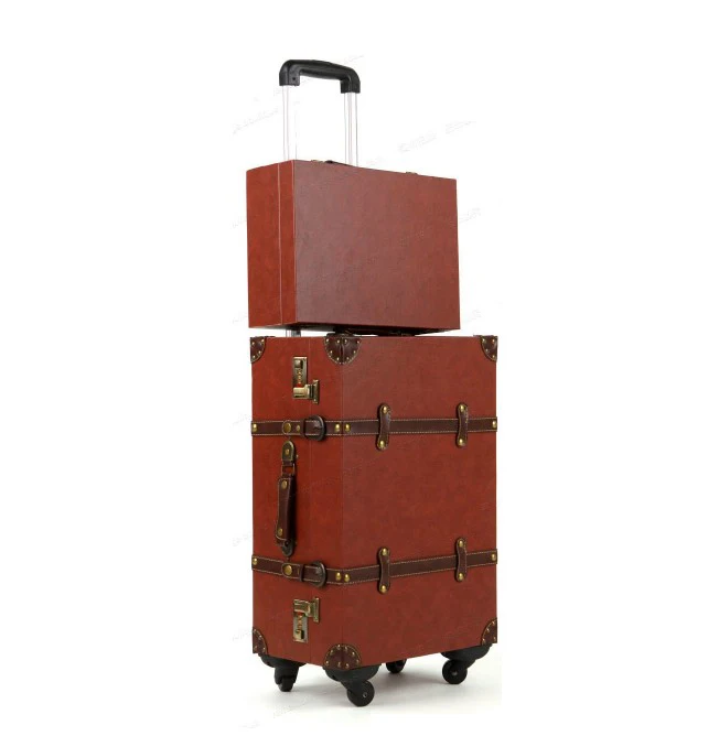 luggage VS smallbag Travel tale девочек чемодан Спиннер, Ретро стиль, тележка сумка 20 винтажные сумки на колёсиках 24 на колесе - Цвет: luggage VS smallbag