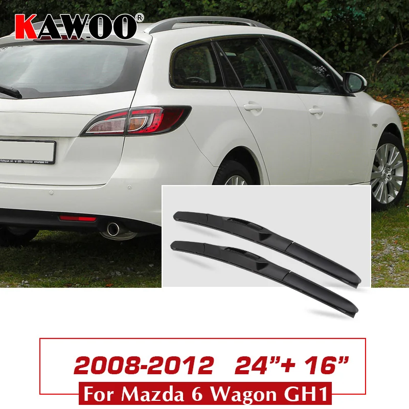 Wagon GH1 S-2416 KAWOO для Mazda 6 Wagon/Sedan(GG1/GH1/GJ1/GL)/Хэтчбек(GH1/GG1) Автомобильные Стеклоочистители Лезвия модель год с 2002 по 2016Fit U Крюк рычаг - Цвет: Wagon GH1 S-2416