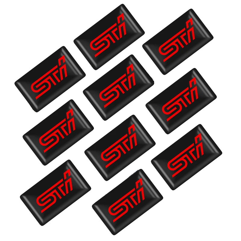 10x авто аксессуары колеса 3D эпоксидная наклейка значок для автомобиля STI small