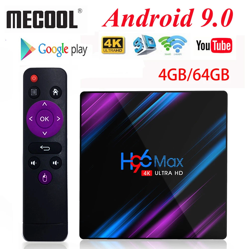 H96 Max Android 9,0 ТВ приставка 4 Гб 64 Гб 32G Rockchip RK3318 4K Смарт ТВ приставка 2,4G& 5G Wifi BT4.0 медиаплеер Android приставка