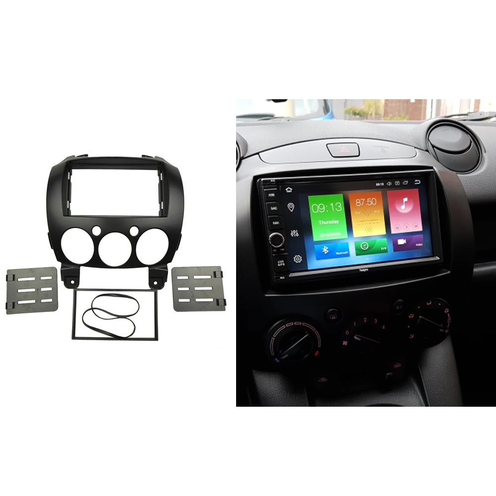 Двойной Din DVD стерео панель для MAZDA 2, Demio 2007+ Радио DVD стерео панель приборной панели Установка отделка комплект лица объемного кадра