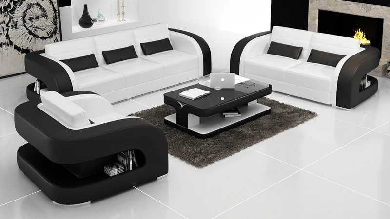 Оранжевый и белый современный кожаный диван для гостиной|modern couch|design couchcouch design |