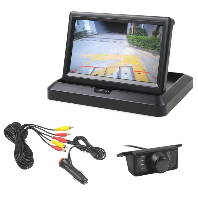 easy connect DIYKIT, проводной, 5 дюймов, 800x480, складной автомобильный монитор, ИК, ночное видение, резервная камера заднего вида, Автомобильная камера заднего вида - Цвет: easy connect
