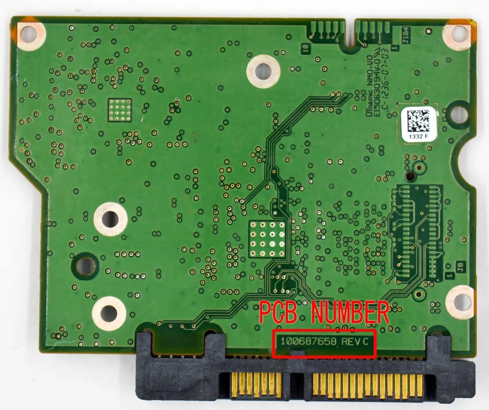 Материнская плата Seagate HDD PCB/100687658 REV C, 100687658 REV B/1332/ST3000DM001, ST1000DM003, ST2000DM001