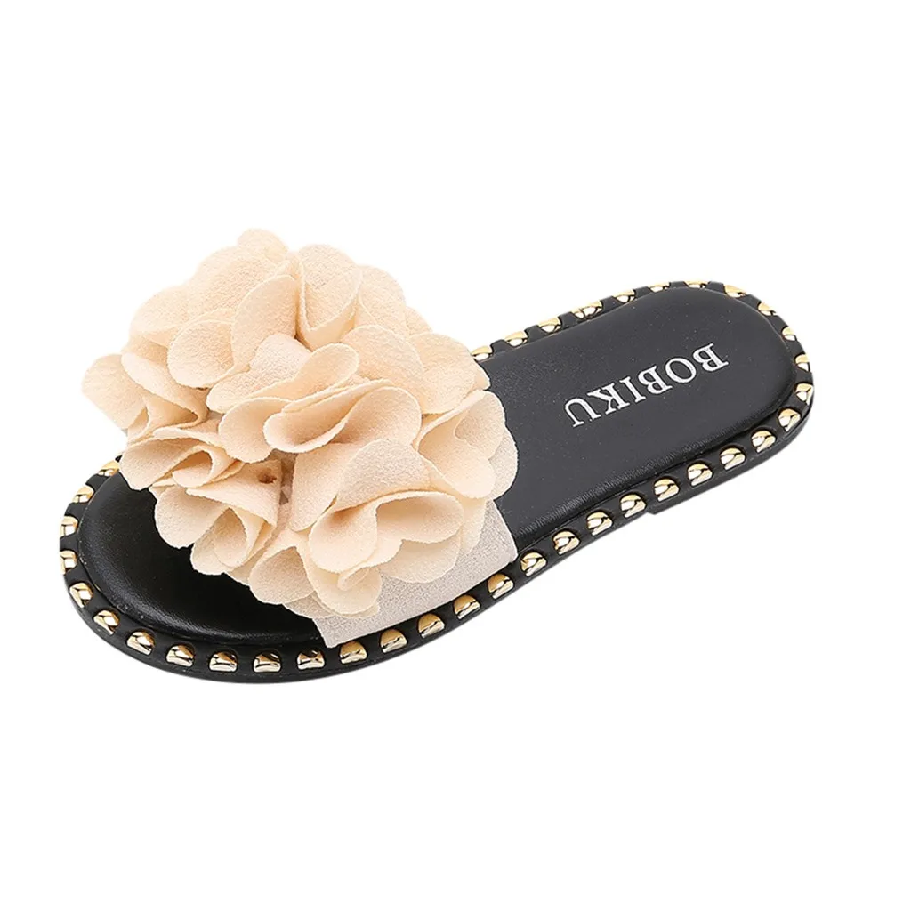 Детская обувь детские летние тапочки ярких цветов на плоской подошве для