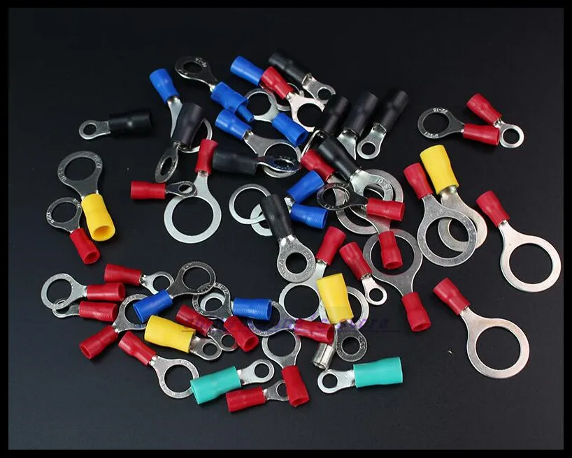 200 шт./лот RV5.5-4 Yellow 12-10 AWG 4-6 мм2 изолированная кольцевая Клемма коннектор для кабеля