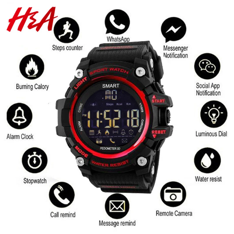 H & A EX16 Часы Bluetooth Смарт часы уведомления дистанционное управление шагомер