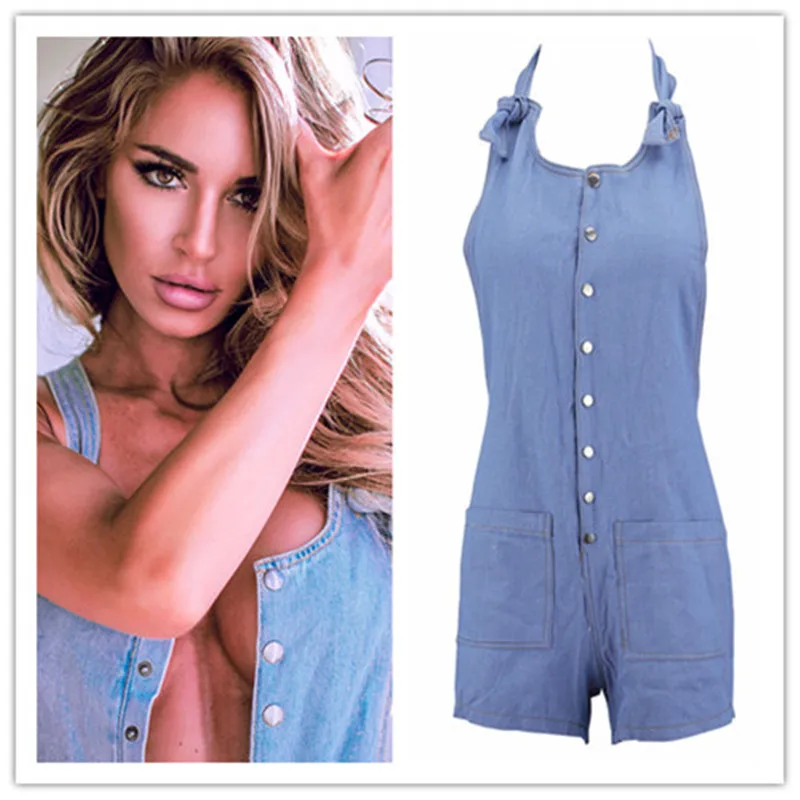 Женский джинсовый комбинезон Свободный с шортами комбинезоны и лето