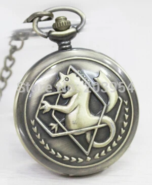 Стальной тон аниме Fullmetal Alchemist карманные часы 1 шт./лот 3 цвета Косплей ftgure Edward Elric с