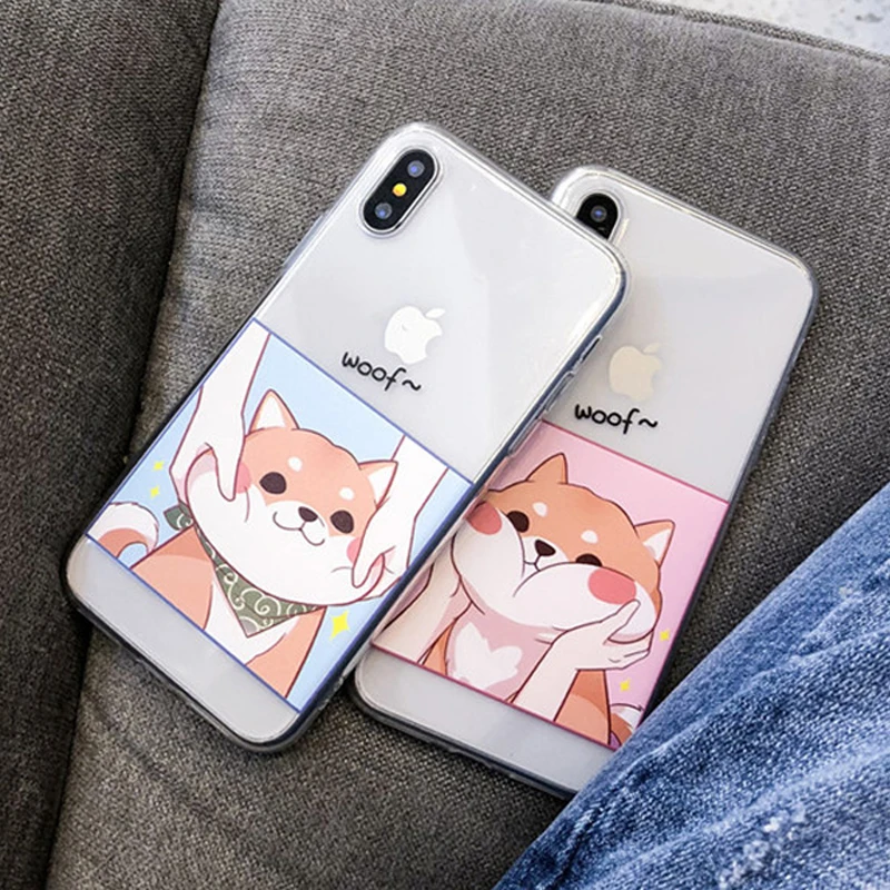 Мягкий чехол из ТПУ для iPhone 7 6 S 8 Plus с изображением собак мультфильмов X надписью