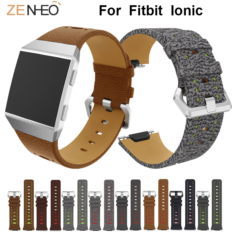 

Leather Strap Watch Band For Fitbit Ionic Watches Straps Steel Buckle Men Women bracelet Watchband For Fitbit Ionic Wristbands