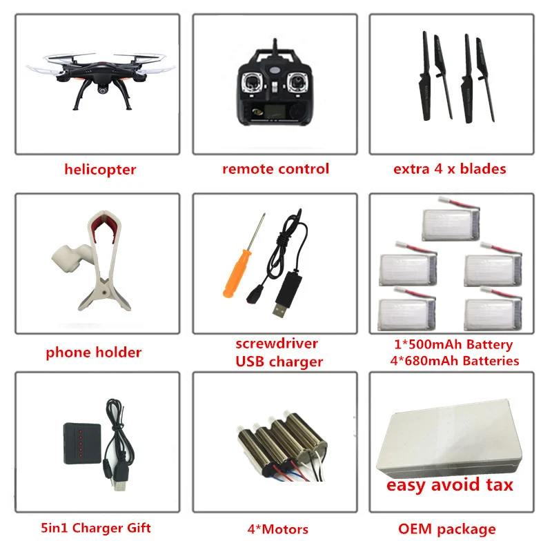 B3 Total 5 Batteries SYMA X5SW Радиоуправляемый Дрон с камерой FPV Квадрокоптер с камера-ручка Дрон 4CH RC Вертолет VS SYMA X5C H31 - Цвет: B3 Total 5 Batteries