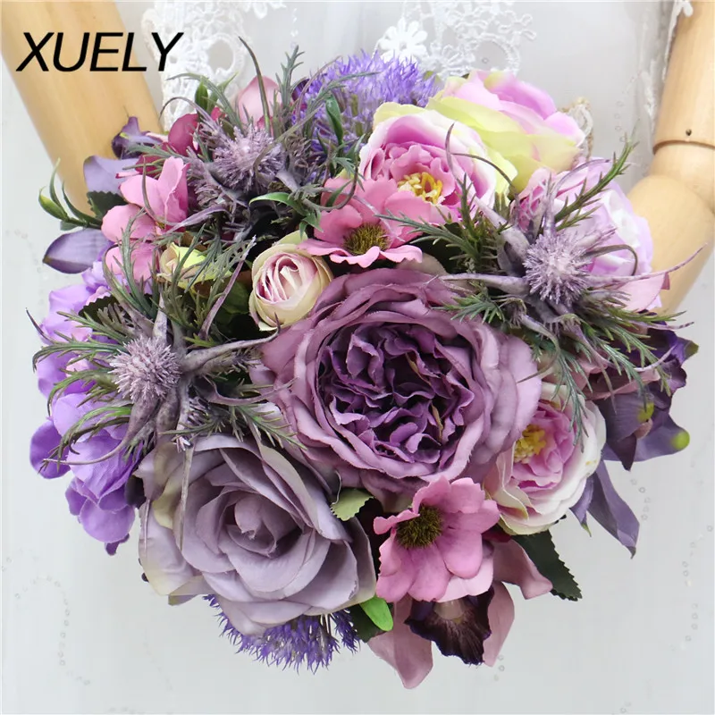 Свадебные букеты для невесты роза магнолия маргаритки смешанные домашний декор