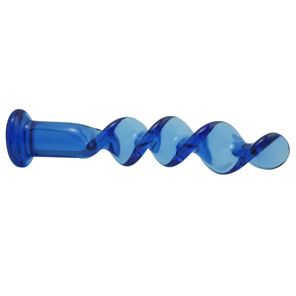 New large blue head pyrex crystal wave glass anal butt plug beads dildo masturbation sex toys product for men women | Красота и